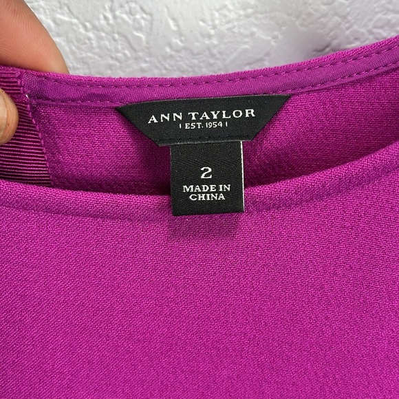 Ann Taylor Women’s Vibrant Purple Mini Dress Sz 2 Sleeveless Career Business - Picture 3 of 9